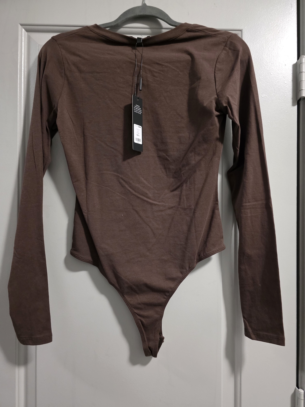 Women's Long-Sleeve Brown One-Piece Bodysuit